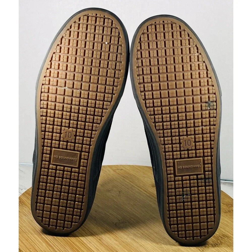 No Bounaries Unisex Black Slip On Canvas Casual Sneakers Shoes Size 10
